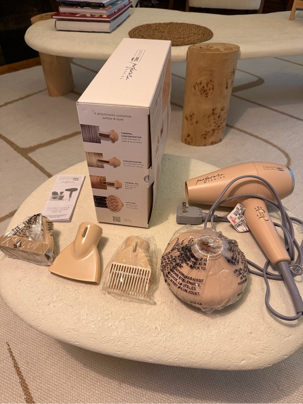 InfinitiPro Conair Performa Series Rose Gold Hair Dryer with Attachments